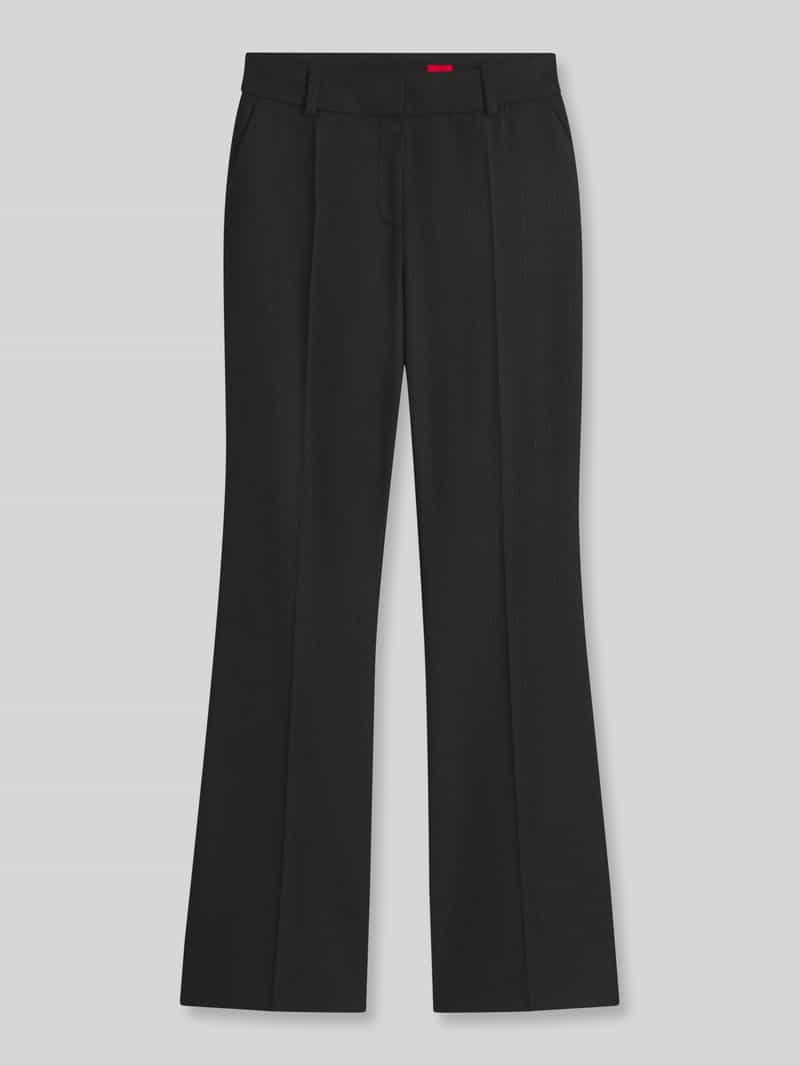 HUGO Regular Fit bell bottom met persplooien model 'Hiso'