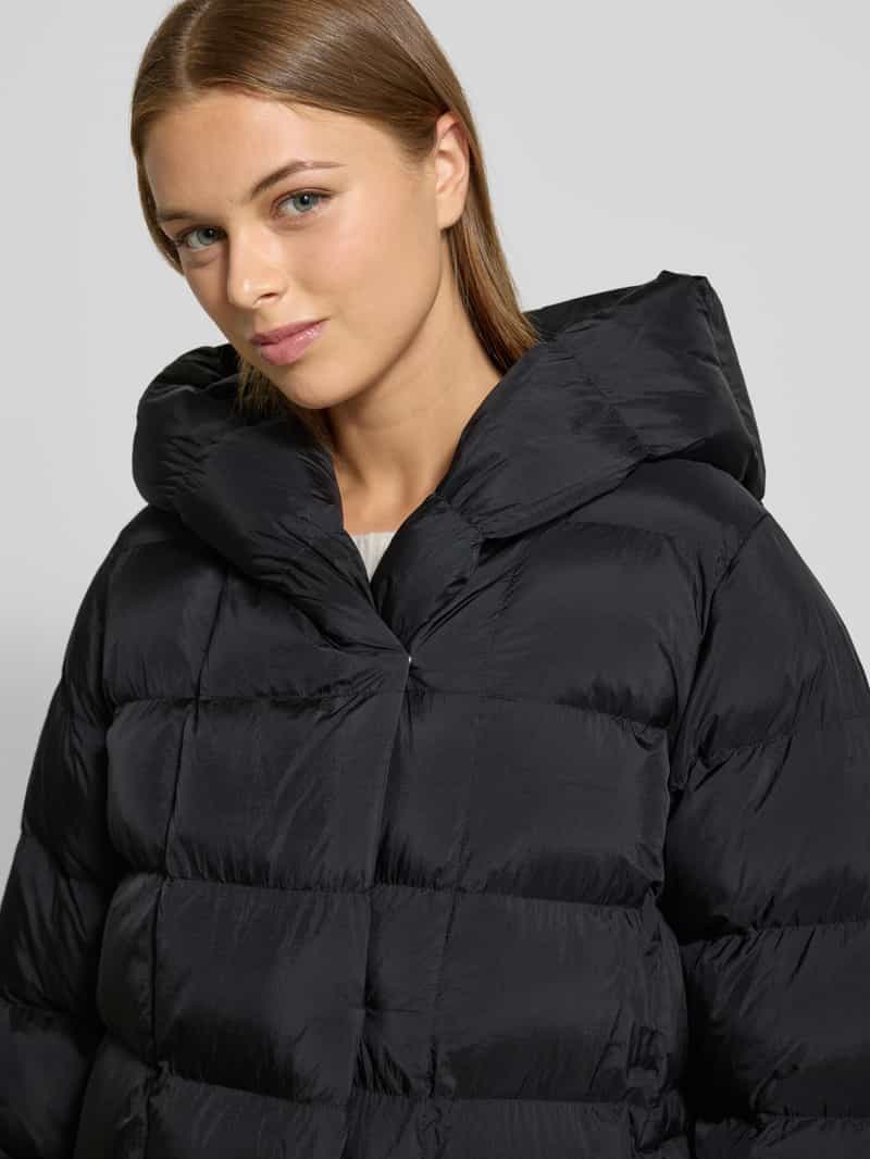 Calvin Klein Womenswear Glanzende gewatteerde lange jas met capuchon