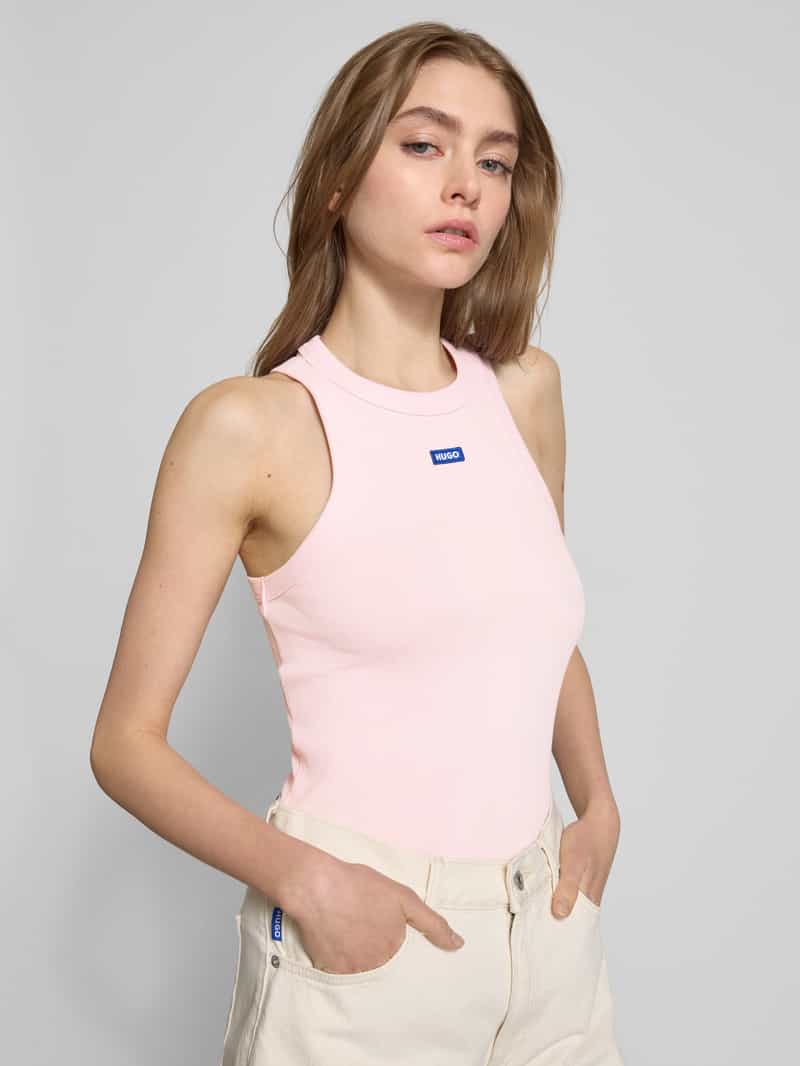 Hugo Blue Tanktop met labelstitching
