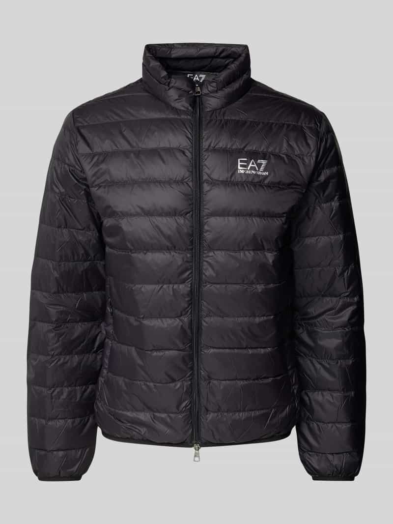 EA7 Emporio Armani Donsjack met labelprint model 'TRAIN CORE'