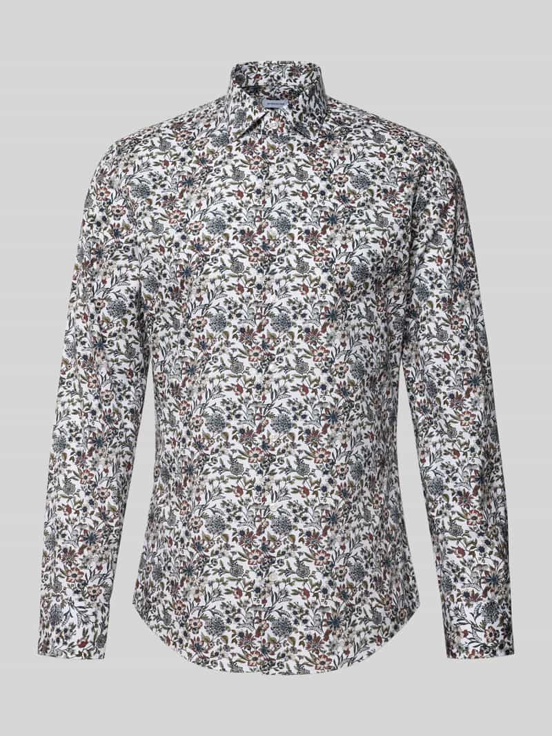 seidensticker Slim fit zakelijk overhemd van katoen met kentkraag