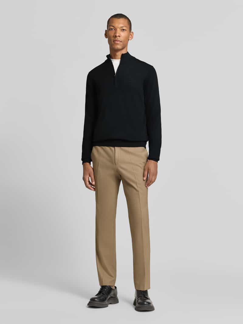 Profuomo wollen regular fit gebreide trui - zwart, foto 6