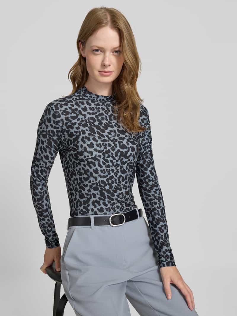 Vila Shirt met lange mouwen en opstaande kraag model 'LEOA'