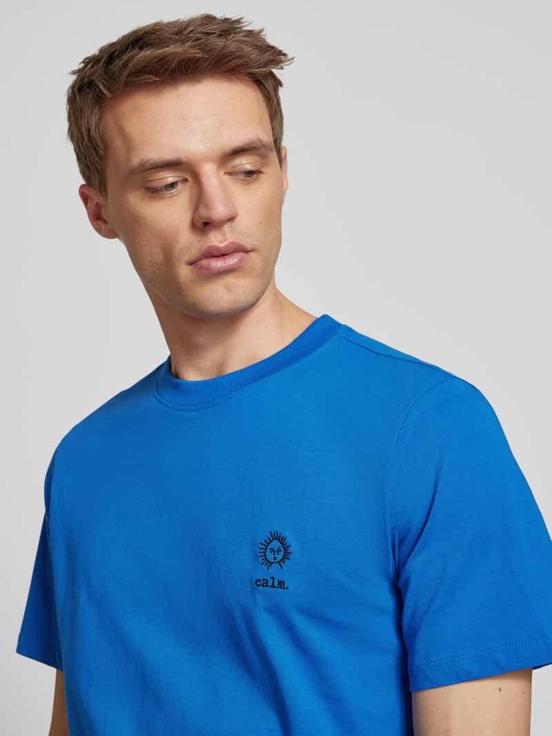 Blend T-shirt met motief- en statementstitching model 'JANUS'