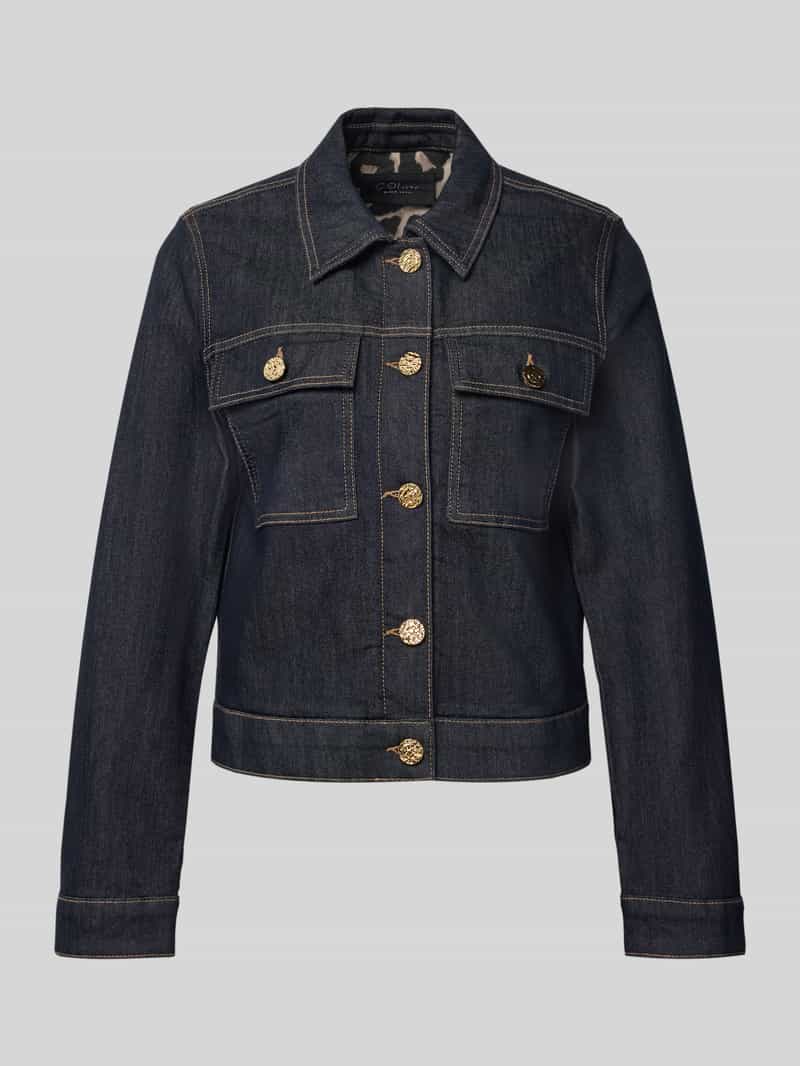 s.Oliver BLACK LABEL Regular fit jeansjack van katoenmix