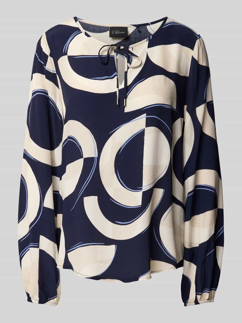 s.Oliver BLACK LABEL Relaxed fit blouse met lange mouwen van pure viscose