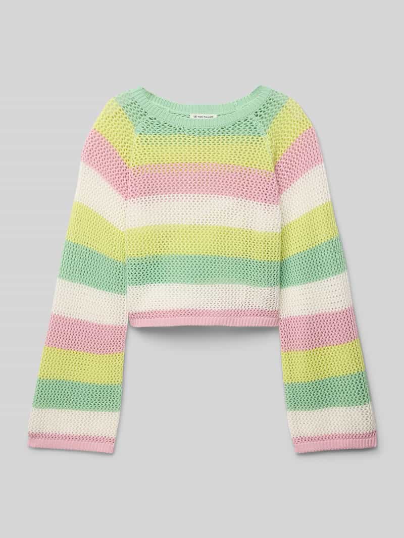 Tom Tailor Korte gebreide pullover van puur katoen