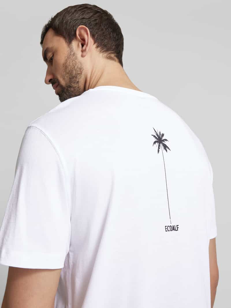 ECOALF T-shirt met geribde ronde hals model 'LIMBEALF'