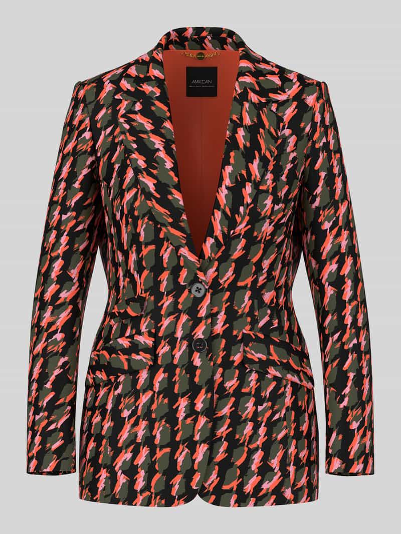 Marc Cain Regular fit lange blazer met labeldetail