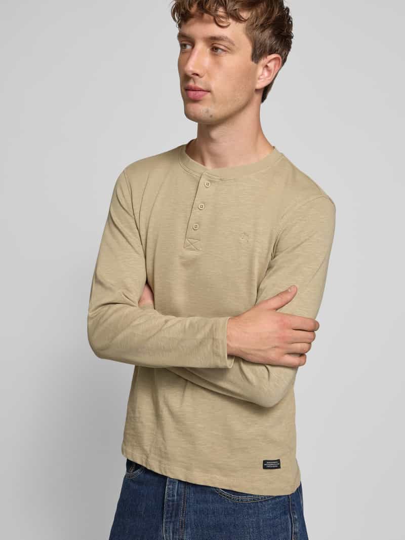 Blend Shirt met lange mouwen en korte knoopsluiting model 'BRAT'
