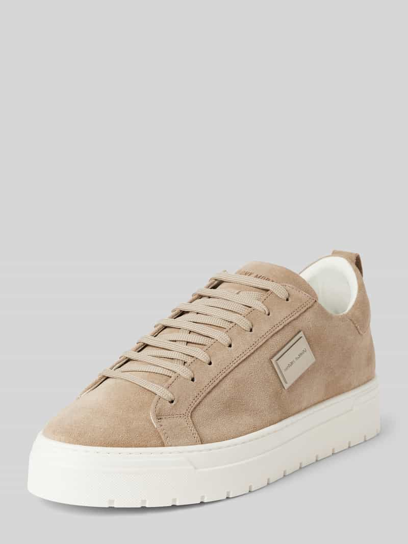 Antony Morato Sneakers van leer met labeldetail