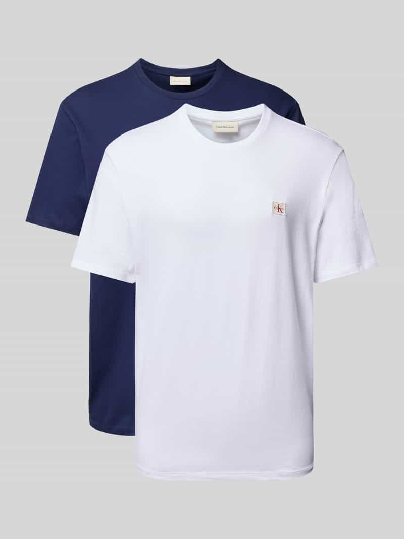 T-shirt met labeldetail in een set van 2 stuks