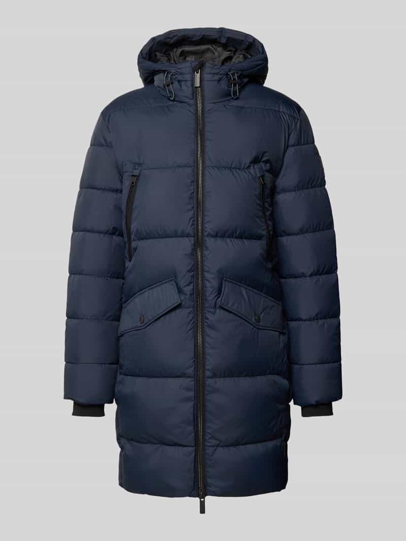 Tom Tailor Regular fit gewatteerde lange jas met capuchon