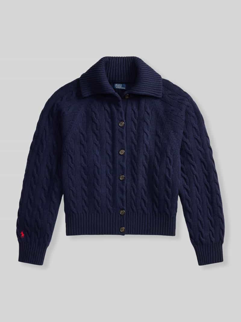 Polo Ralph Lauren relaxed fit gebreid jack van mix van wol en kasjmier