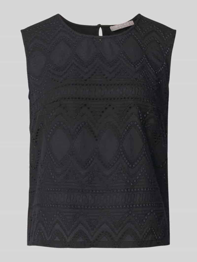 Christian Berg Woman Selection Regular fit blousetop met broderie anglaise