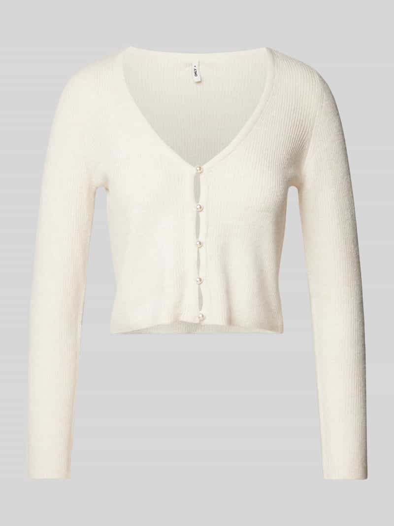 Only Kort gebreid jack met parelknopen model 'RICA'