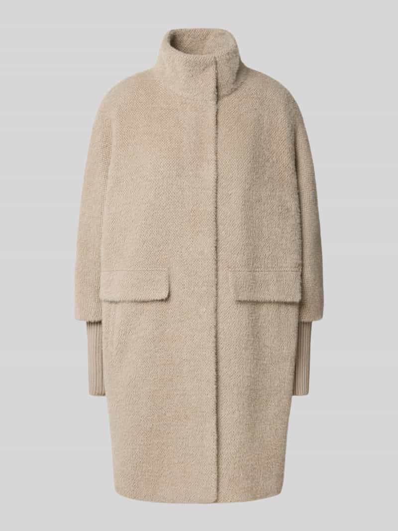 Comma relaxed fit lange jas met structuurpatroon