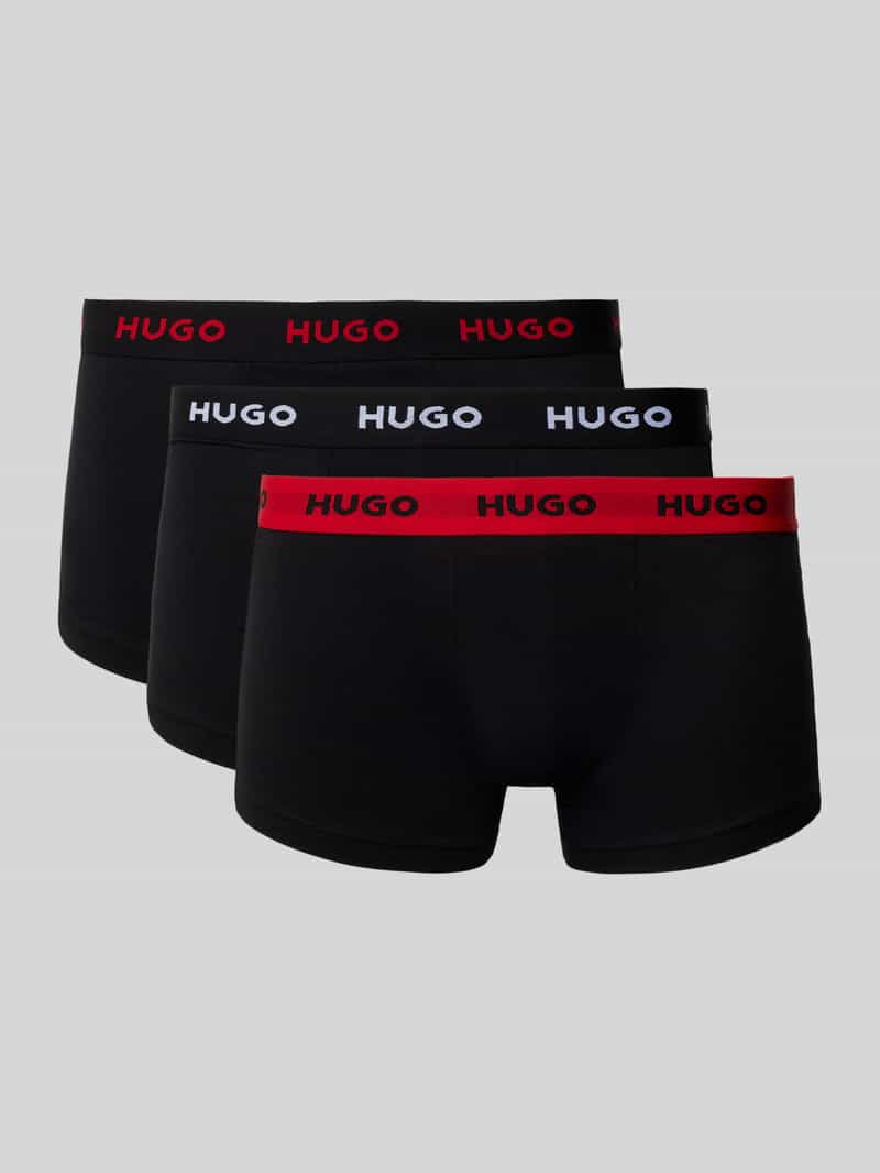 HUGO Boxershort met elastische band met logo in een set van 3 stuks