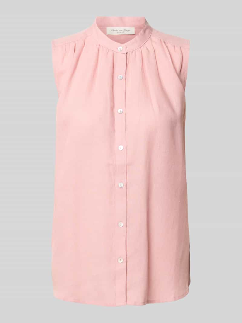 regular fit blousetop van viscose-linnenmix