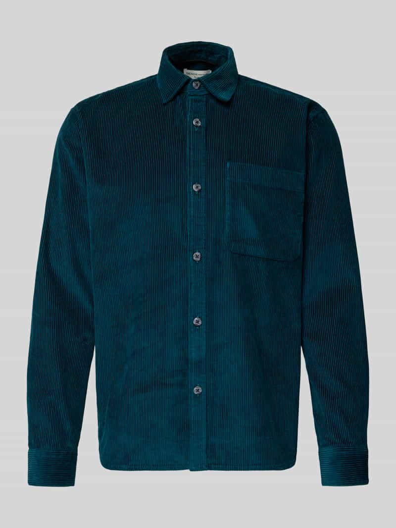 Tom Tailor Denim Relaxed fit ribcordoverhemd van puur katoen
