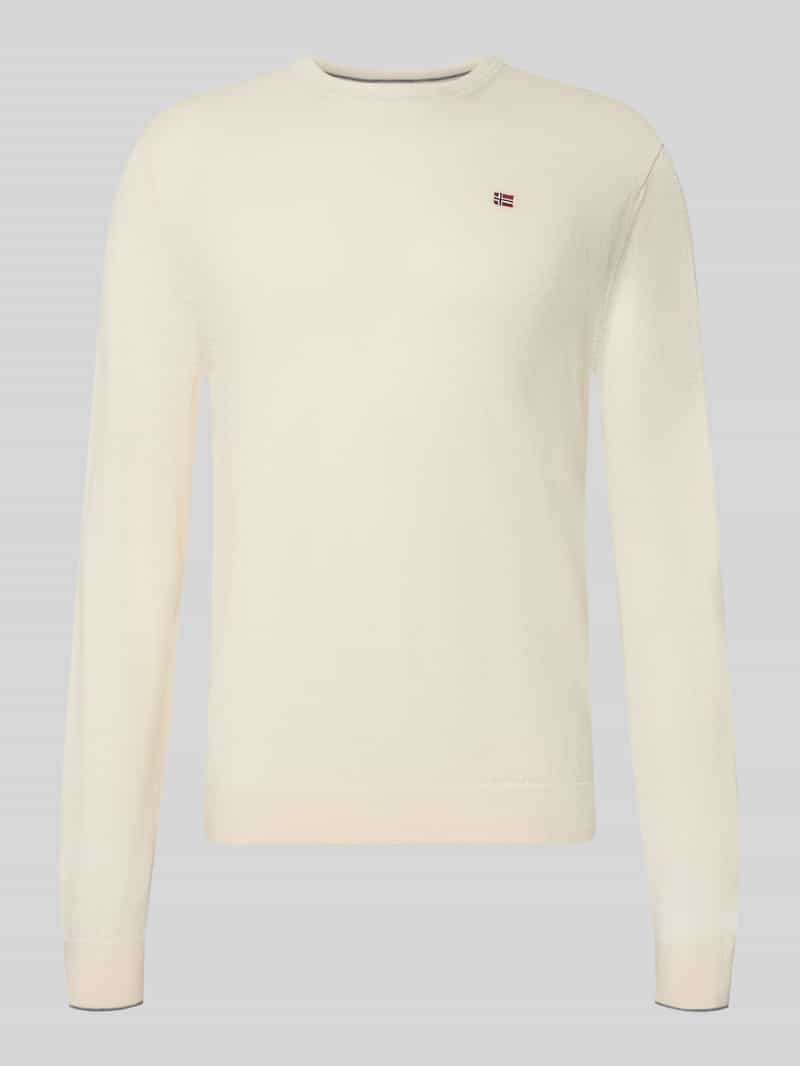 Napapijri Slim fit gebreide pullover van pure wol model 'DAMAVAND'