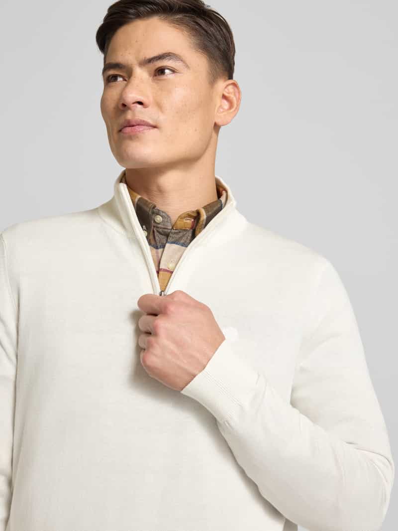 Bugatti Gebreide pullover met opstaande kraag