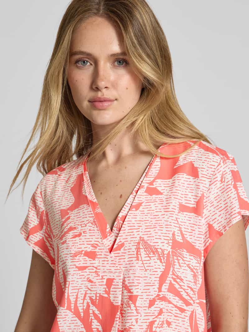 comma Blouseshirt van viscose met V-hals