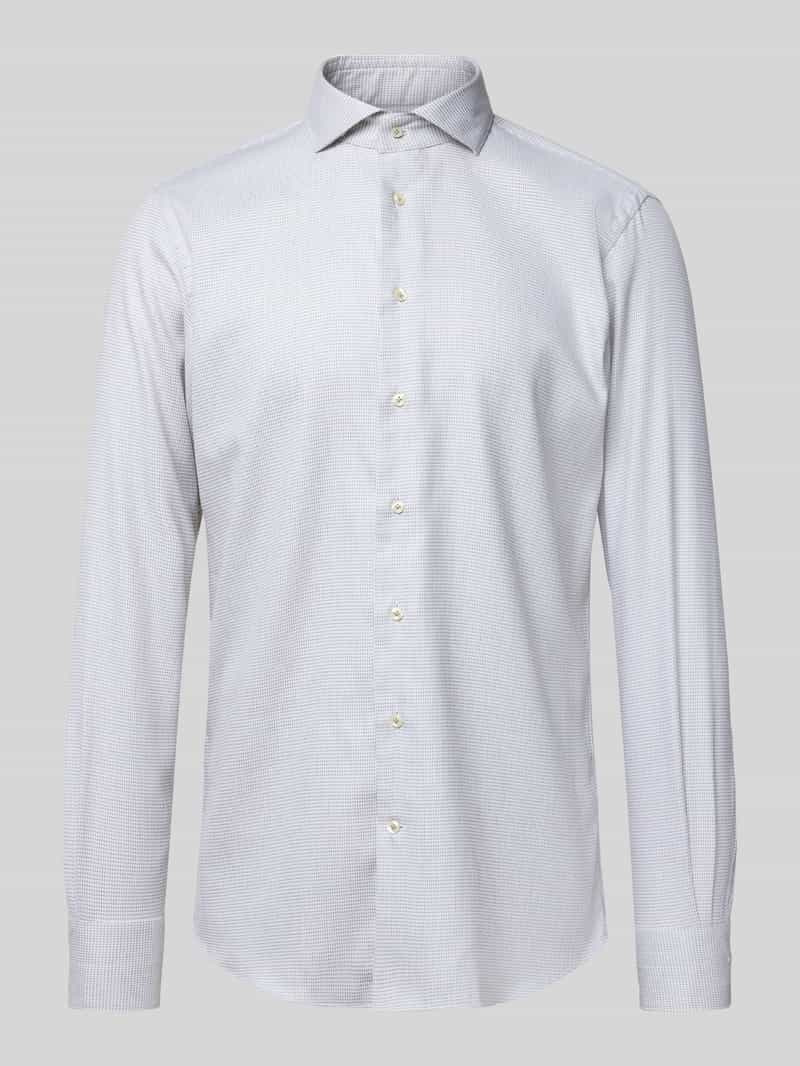 Profuomo Slim fit zakelijk overhemd met haaikraag model 'Cutaway'