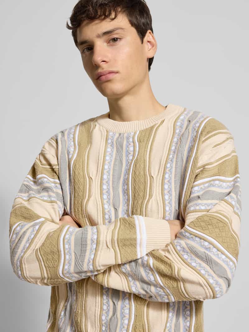 Redefined Rebel Gebreide pullover met ribboorden model 'TETON'