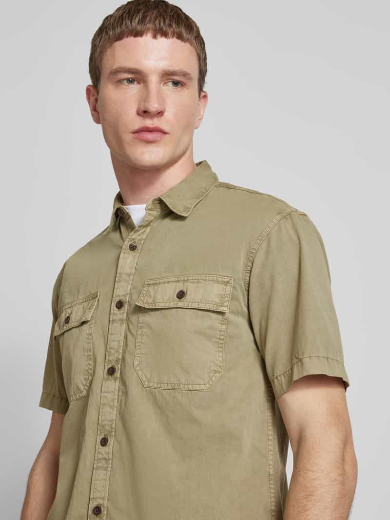 Superdry Regular fit vrijetijdsoverhemd met 1 2-mouwen model 'Military'