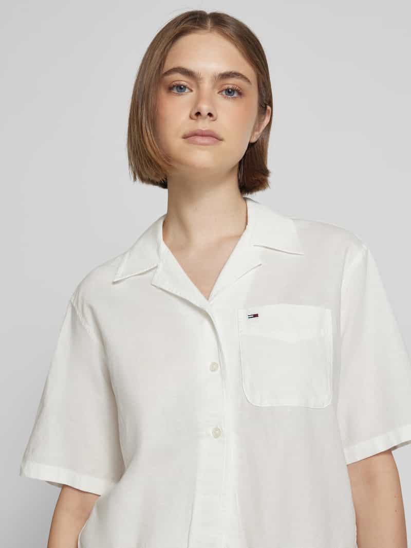 Tommy Jeans Relaxed fit overhemdblouse van een mix van katoen en linnen