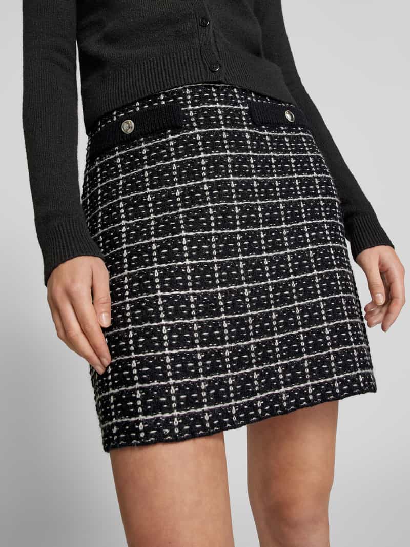 Pieces Regular fit gebreide rok met ruitmotief model 'NILJA'
