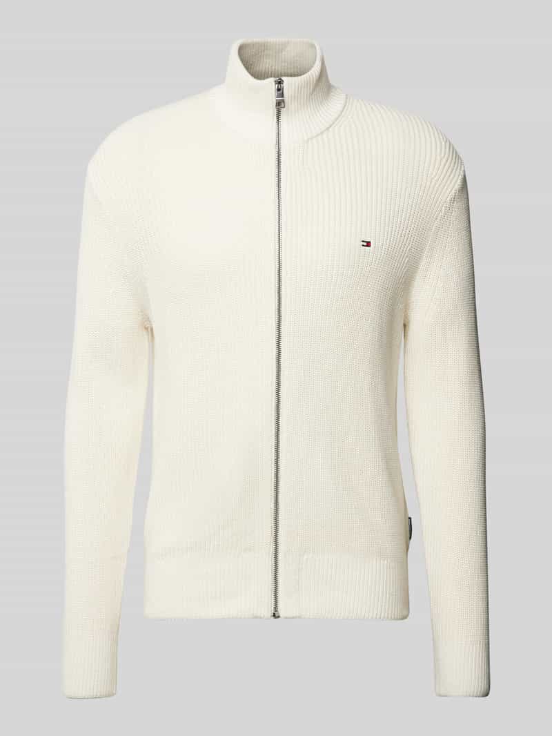 Tommy Hilfiger Gebreid jack met geribde opstaande kraag