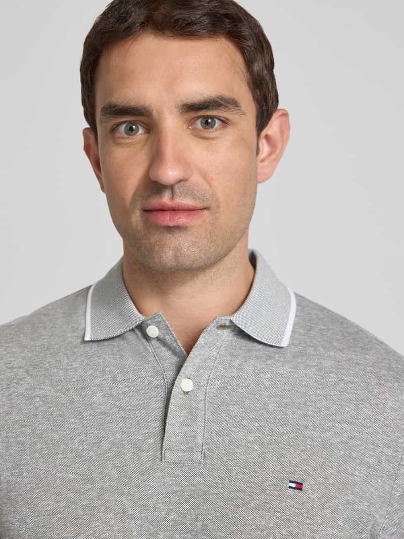 Tommy Hilfiger Regular fit poloshirt van een mix van katoen en linnen