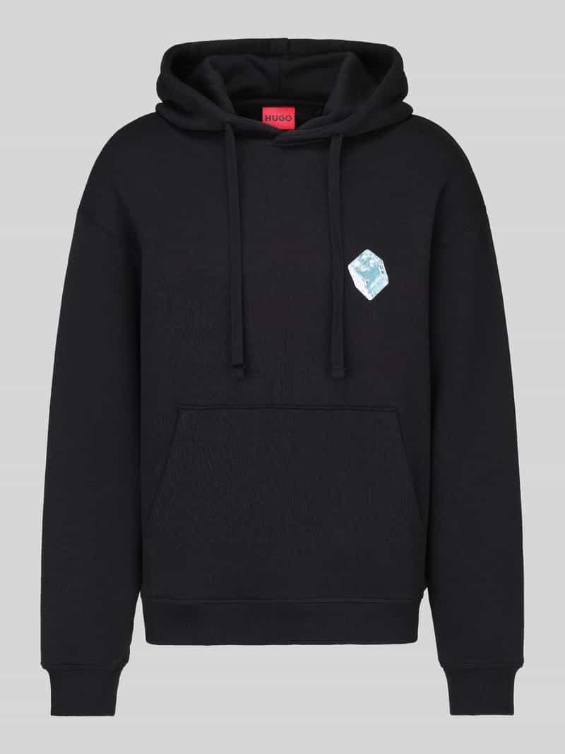 HUGO Hoodie met grote print aan de achterkant model 'Dewerhood'