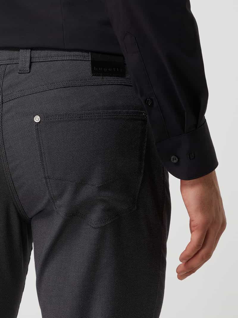 Bugatti Gekleurde broek met stretch