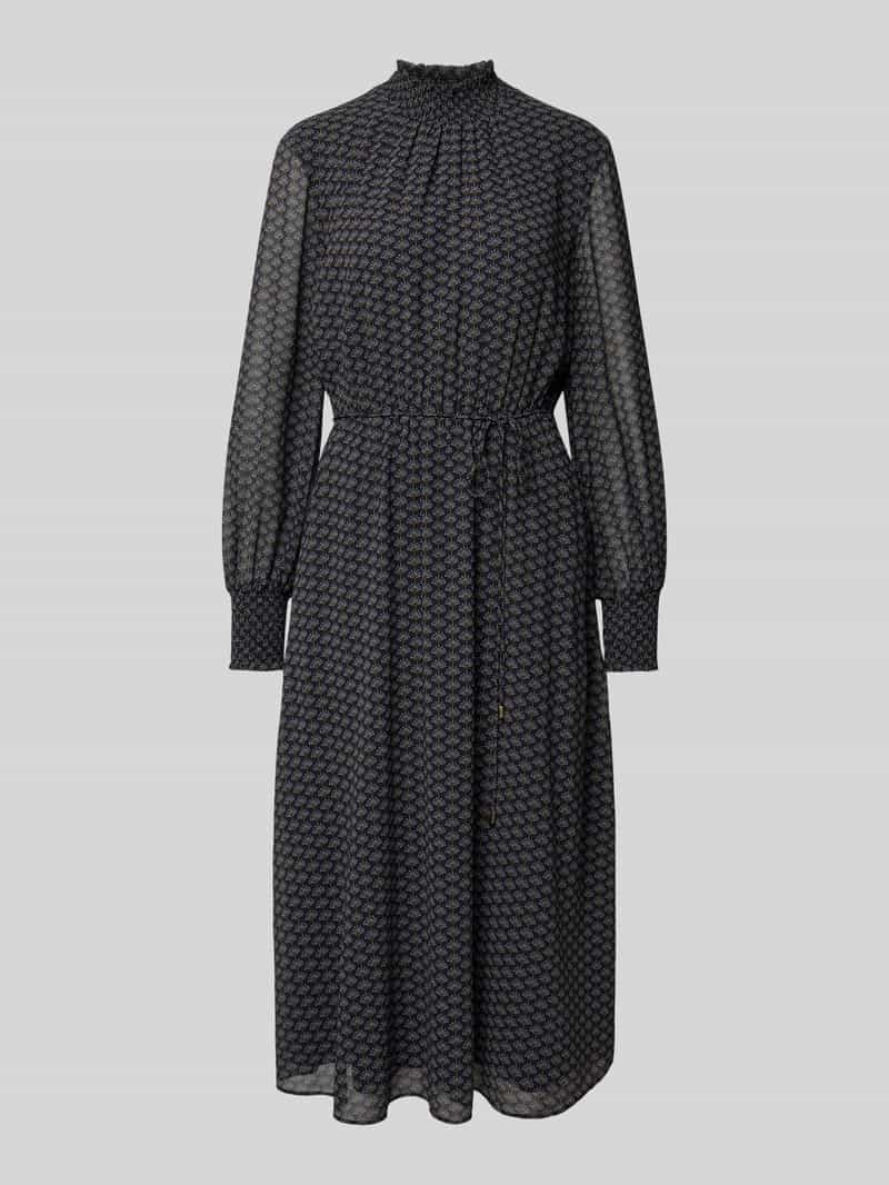 Jake*s Collection Midi-jurk met opstaande kraag met ruches
