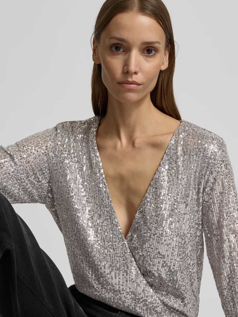 MbyM Shirt met lange mouwen en pailletten model 'Lilu'
