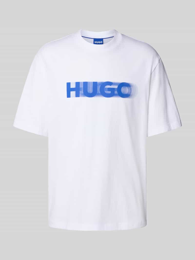Hugo Blue T-shirt met logoprint model 'Nalax'