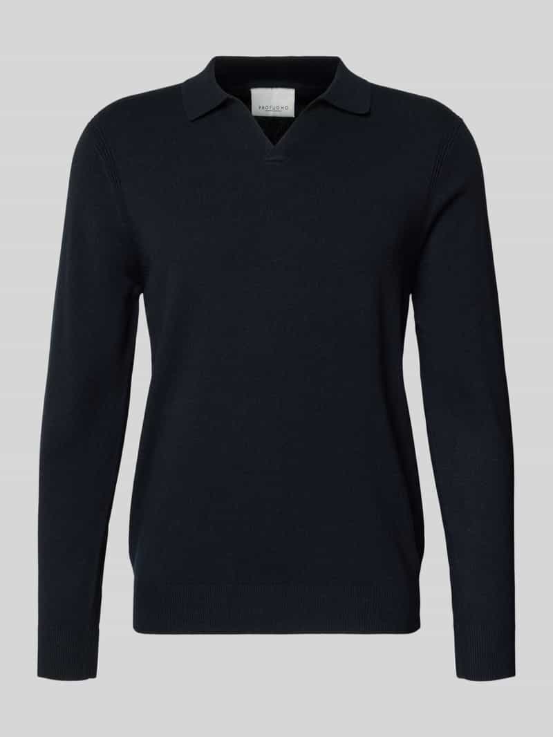 Profuomo Slim fit poloshirt met V-hals