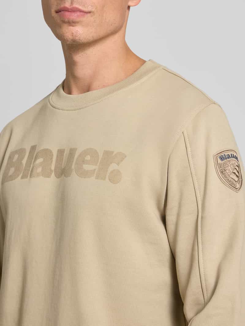 Blauer Usa Sweatshirt met labelprint model 'Crosby'