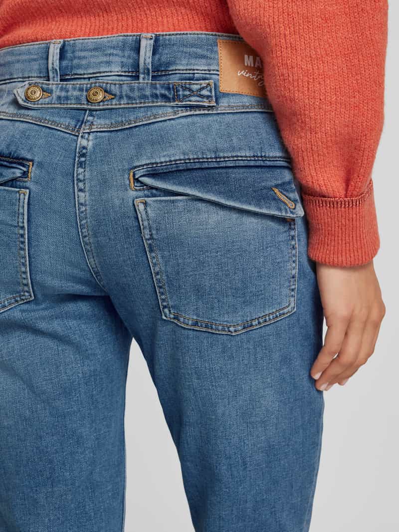 MAC Slim fit jeans met knoop- en ritssluiting model 'Montana'