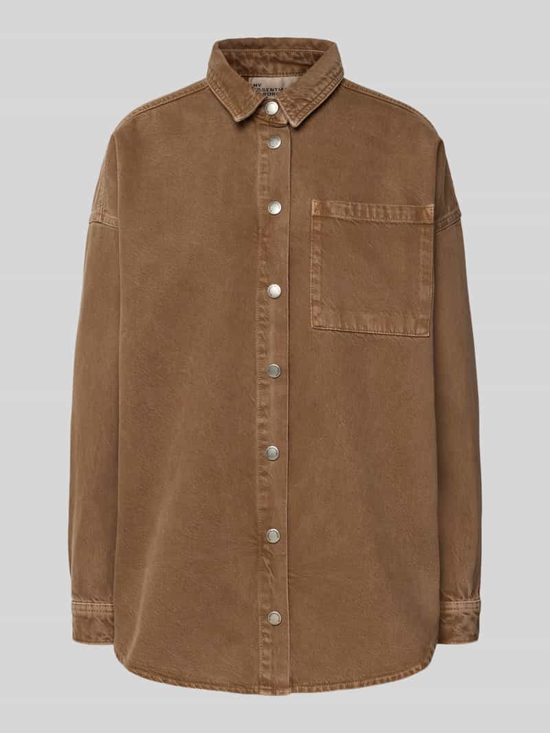 My Essential Wardrobe Jeansblouse met borstzak model 'Malo'