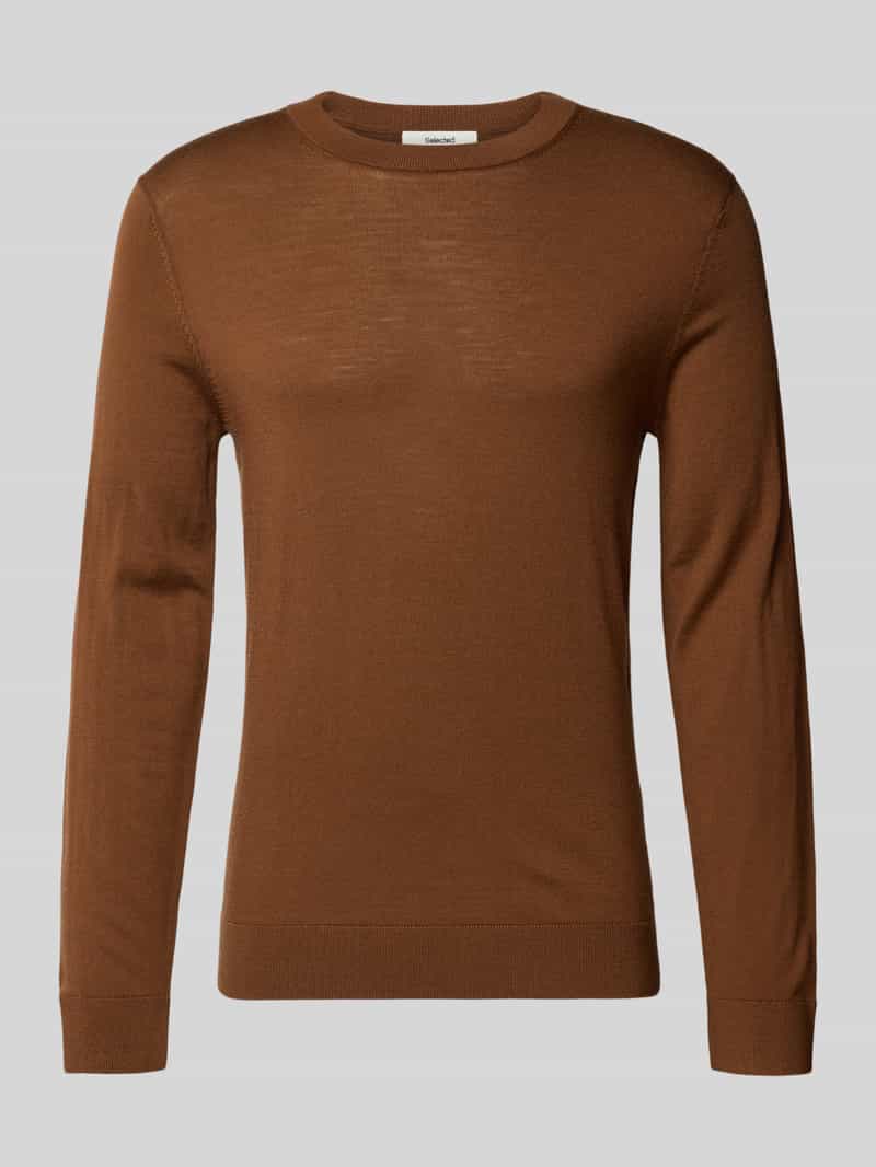 SELECTED HOMME Gebreide trui SLHTRAY LS KNIT MERINO CREW NECK NOOS