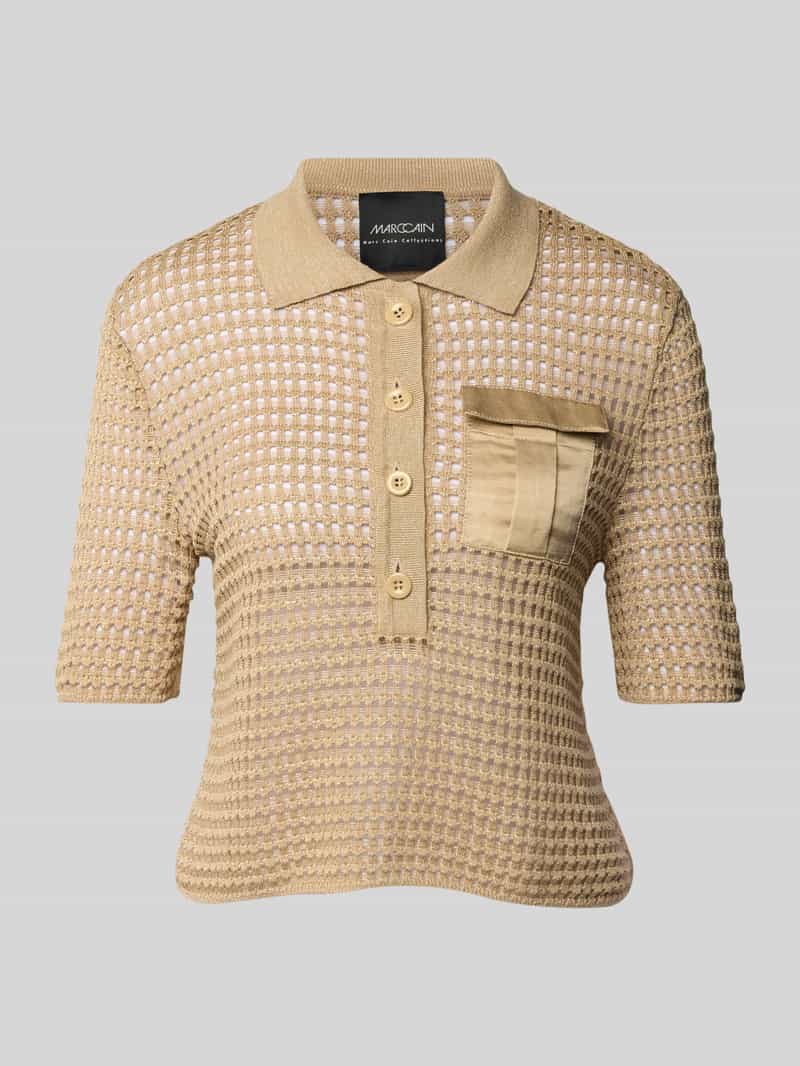 Marc Cain Gebreid shirt met polokraag en borstzak