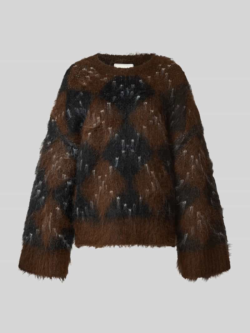 NEO NOIR relaxed fit gebreide pullover van wolmix