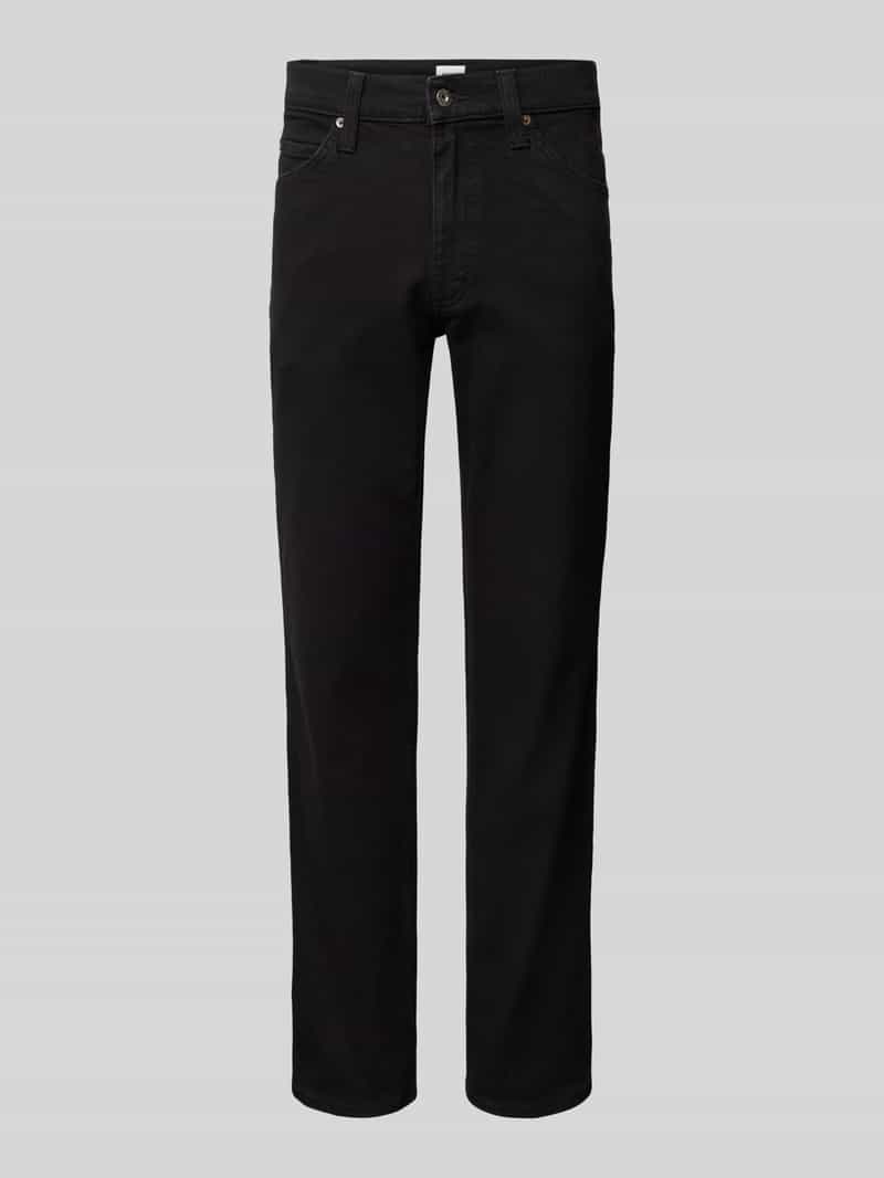 Straight fit jeans met labelpatch, model 'TRAMPER'