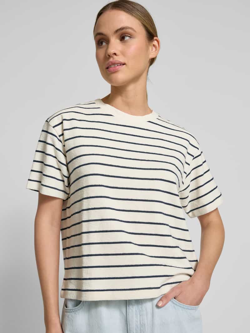 JAKE*S STUDIO WOMAN Kort T-shirt met geribde ronde hals