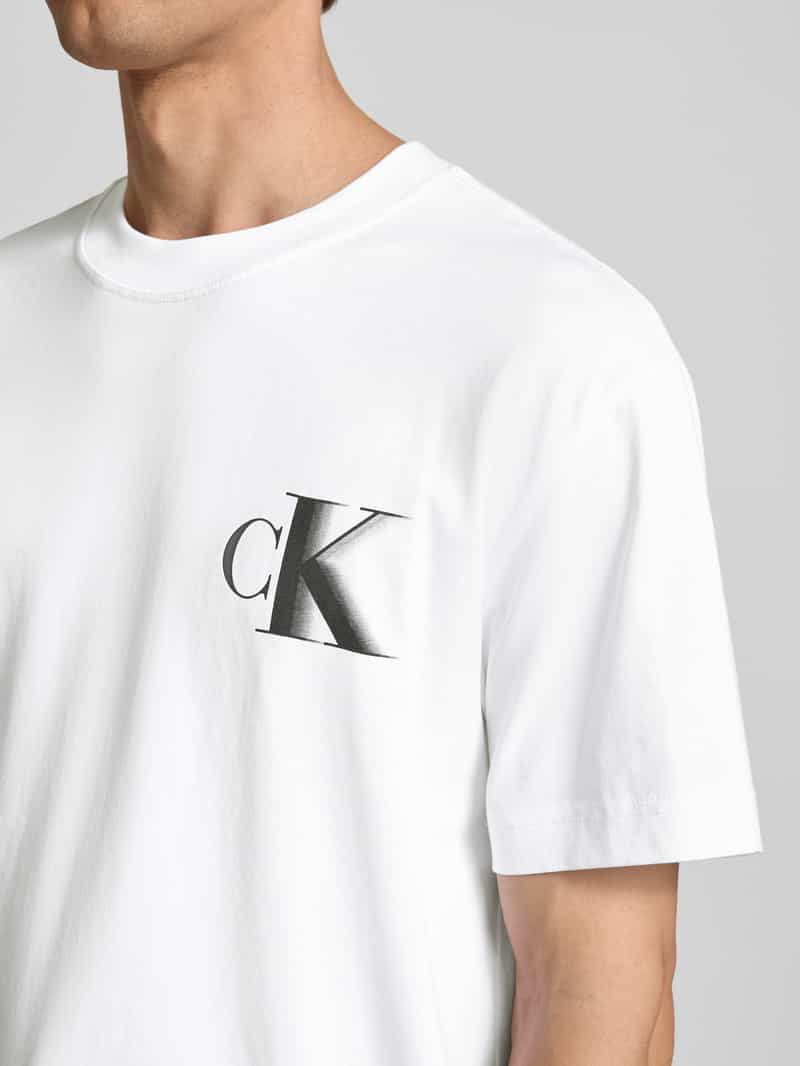 Calvin Klein Jeans T-shirt met labelprint en ronde hals