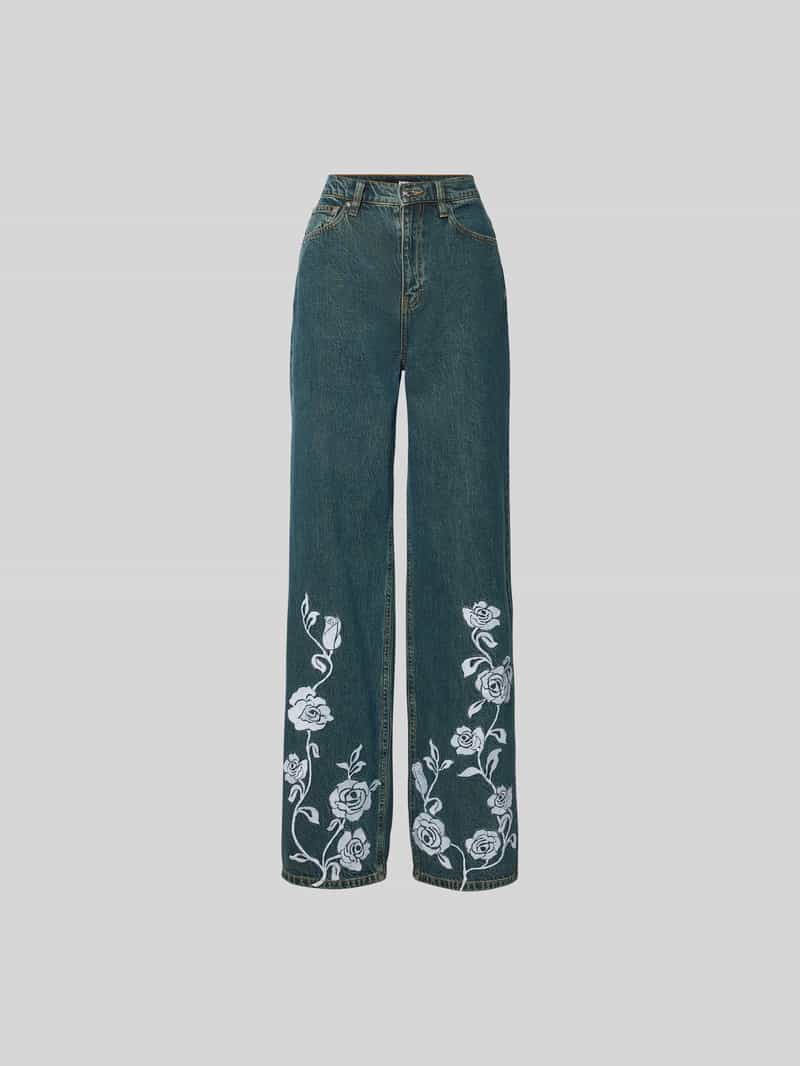 straight fit jeans van katoen